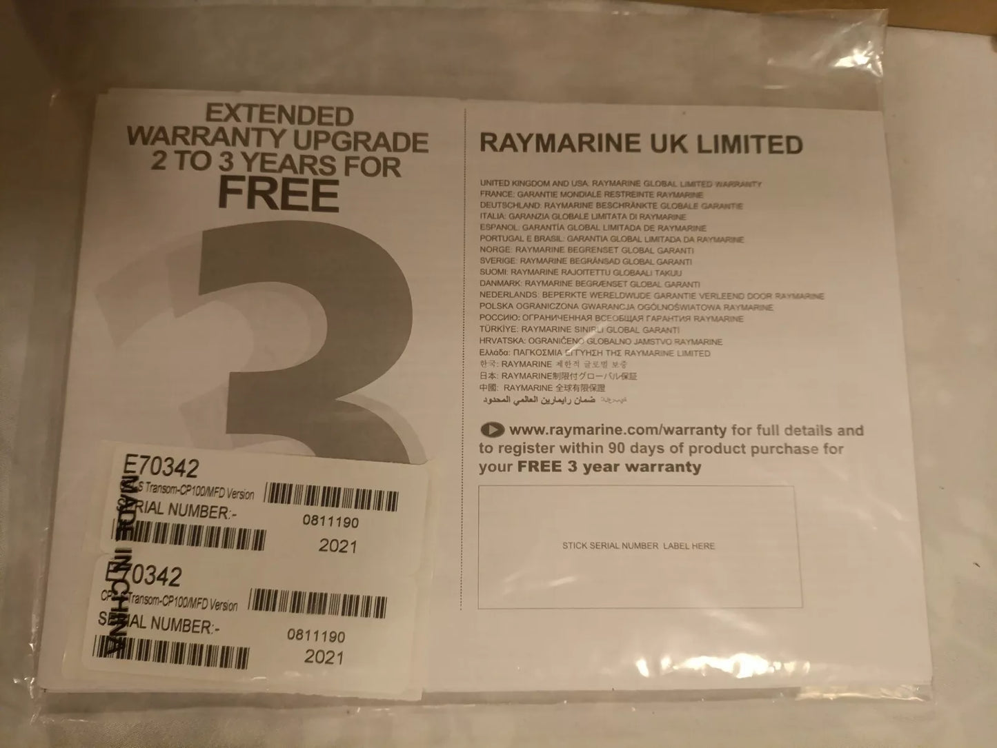 Raymarine CPT-S Transom CP100/MFD